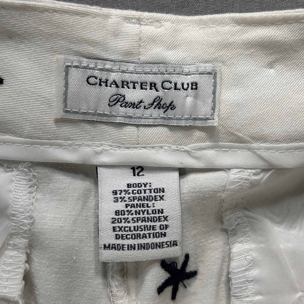 Charter Club Embroidered Starfish Shorts Women's Size 12 Nautical Beach Vacay - Picture 3 of 9